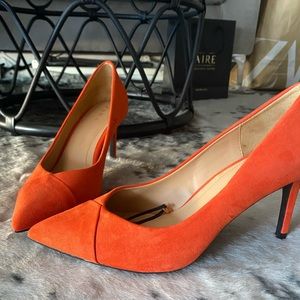 Zara burnt orange suede heels